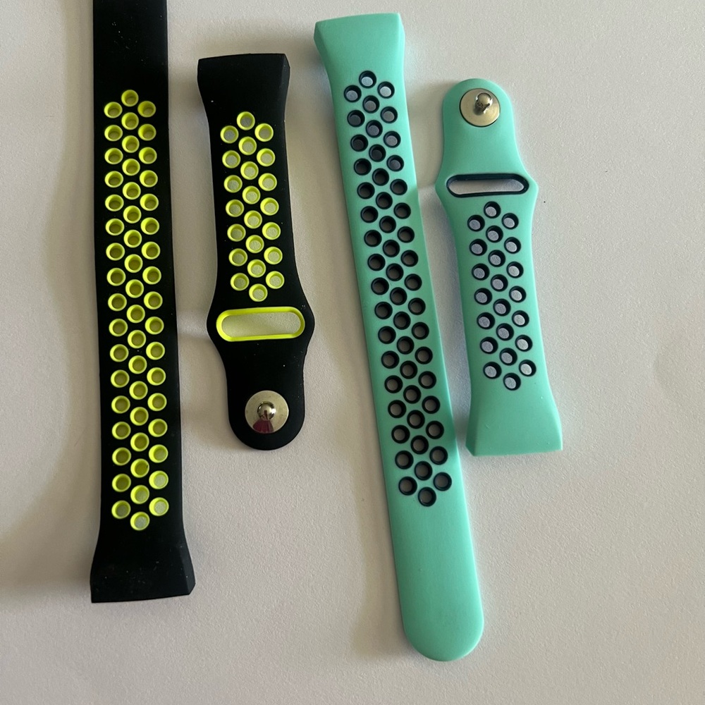 Sporty Charge 3/4 Band Set - Black and Neon Yellow, Teal and Blue